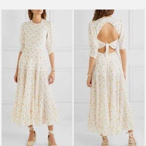 RIXO London Agyness Floral Tiered Open Back Midi Dress S/P